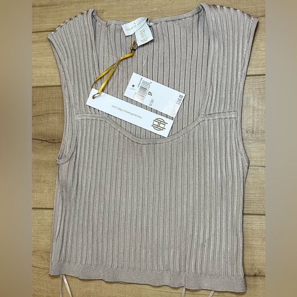 House of Harlow 1960 Two Piece Ribbed Rayon Nude Set Size S - Picture 3 of 8